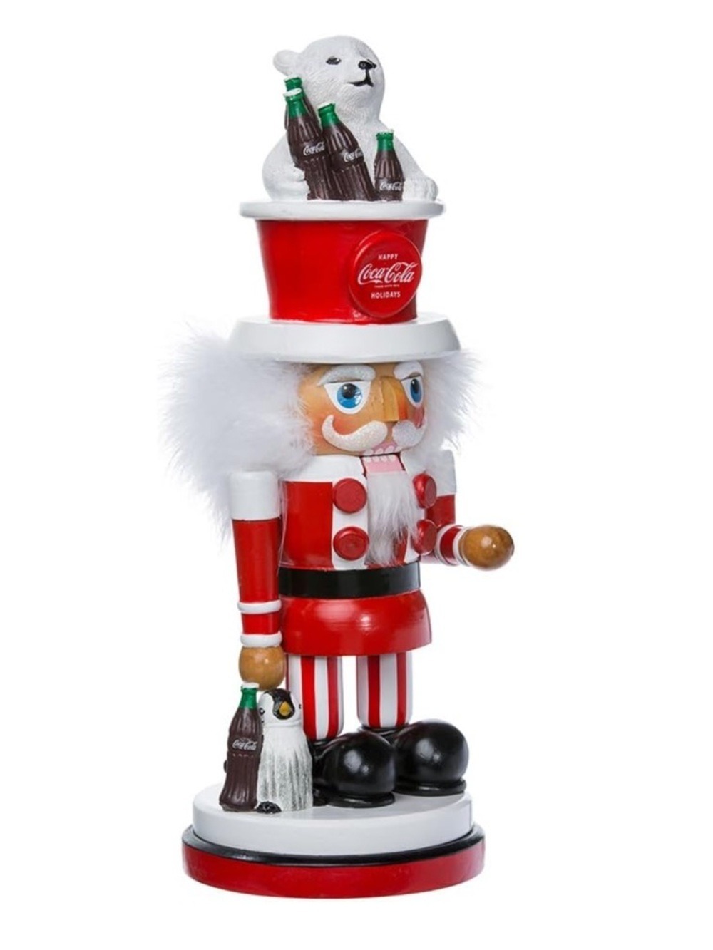 Kurt Adler Coca-Cola Hollywood Nutcracker with Polar Bear Hat 15-Inch - Picture 4 of 17